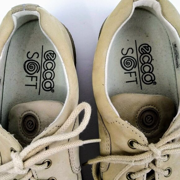 Ecco Soft Women's Shoes Beige Oxford Sneakers US 8 / 8.5 - Picture 4 of 11